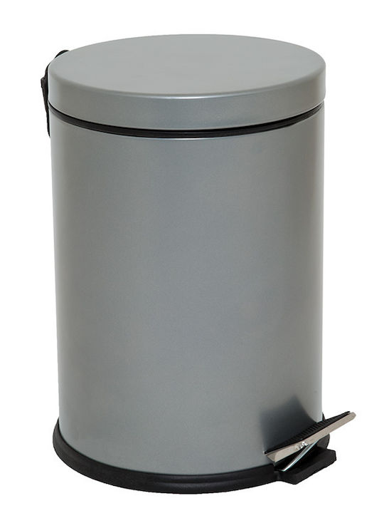Vesta Metallic Toilet Brush and Basket Set 5lt Gray