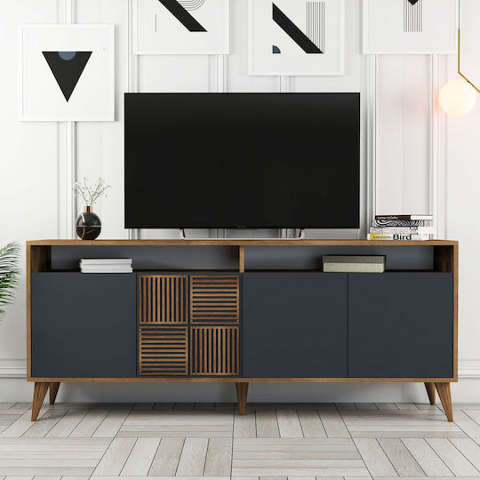 Мебели за съхранение Milan дървен Walnut / Anthracite 180x35x78.6см