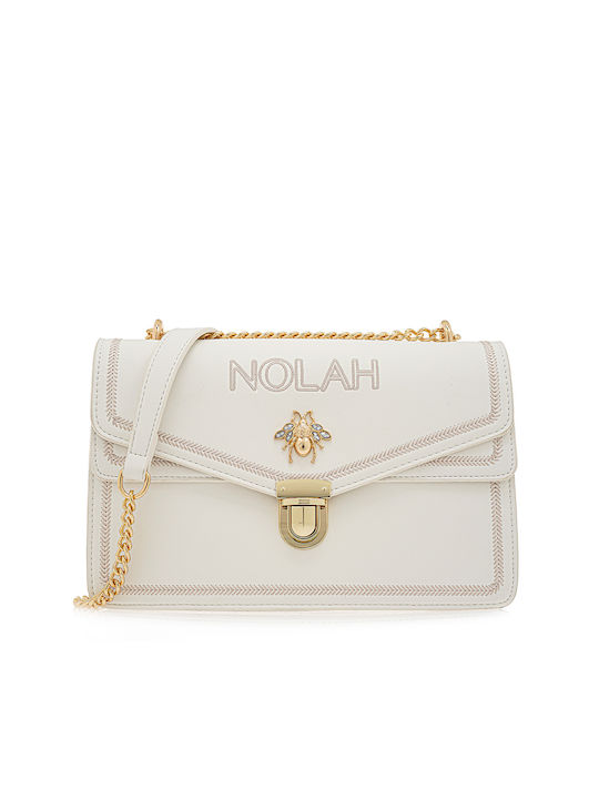 Nolah Beequeen Γυναικεία Τσάντα 'Ωμου Λευκή
