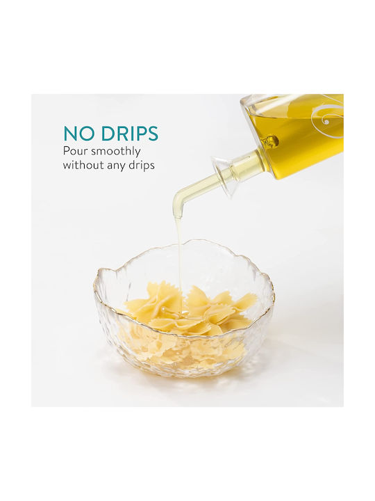 Navaris Vinegar Dispenser Wooden Base Σετ Λαδόξιδο Γυάλινο 220ml