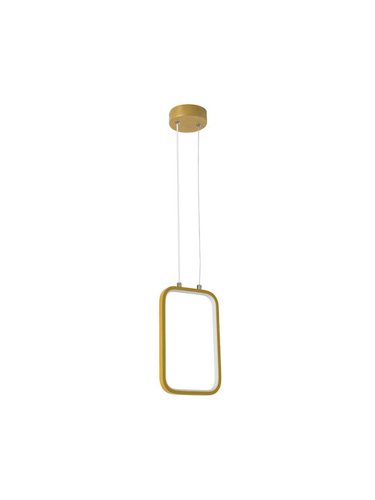 GloboStar Deroba Κρεμαστό Φωτιστικό Χρυσό LED 16x25.5εκ.
