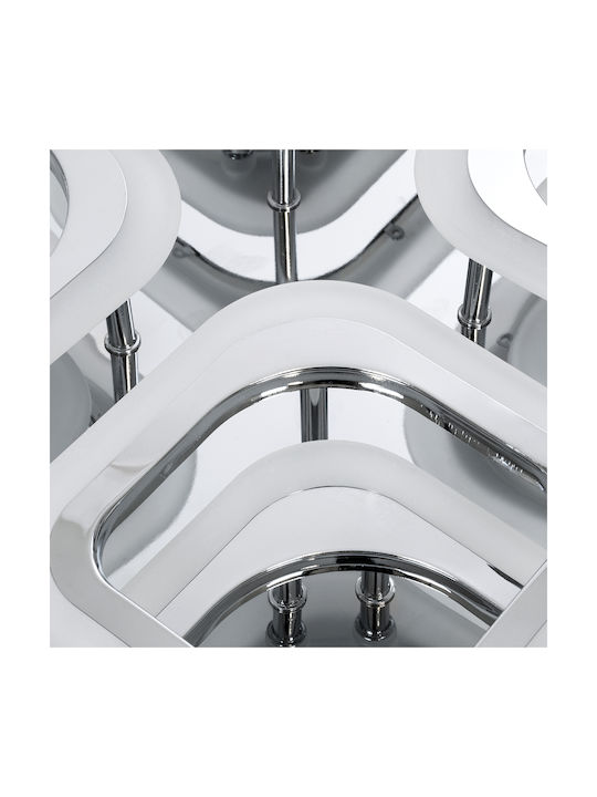 GloboStar Royal-S Deckenleuchte 58.5cm Silber mit Integrierter LED und Fernbedienung