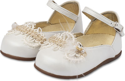 Babywalker Baptism Leather Pumps Ecru