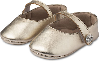 Babywalker Baptism Leather Soft Sole Pumps Gold