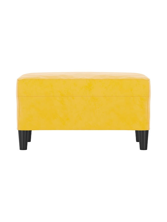 Velvet Upholstered Bench Stool Yellow 70x35x41cm