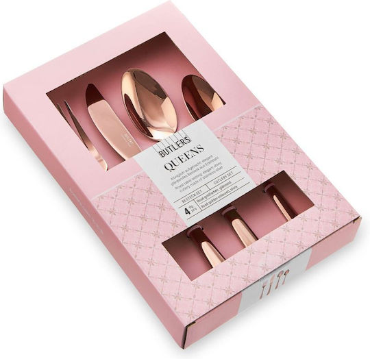 Butlers Queens Besteckset Edelstahl Braun 4Stück