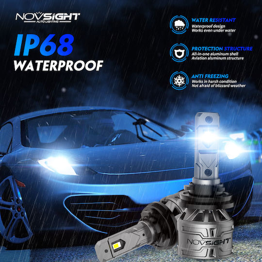 NovSight Lamps Car H11 13000lm LED 6500K Cold White 12-24V 30W 2pcs