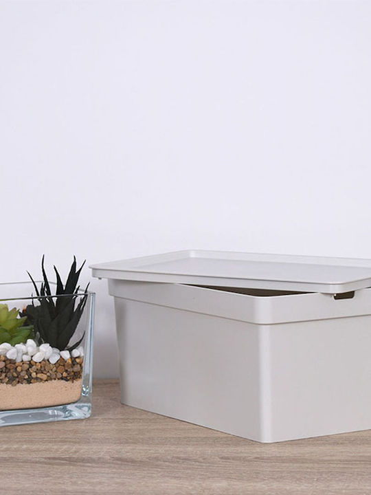 Viomes Nova Plastic Storage Box with Lid Gray 35.5x25.5x22cm