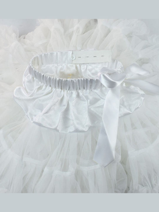 Fustă Tutú pentru Copii din Tulle Monocromă Albă