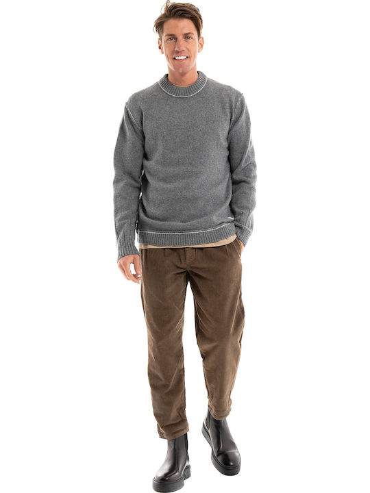 Magne Пуловер с дълъг ръкав Knit Grey Melange