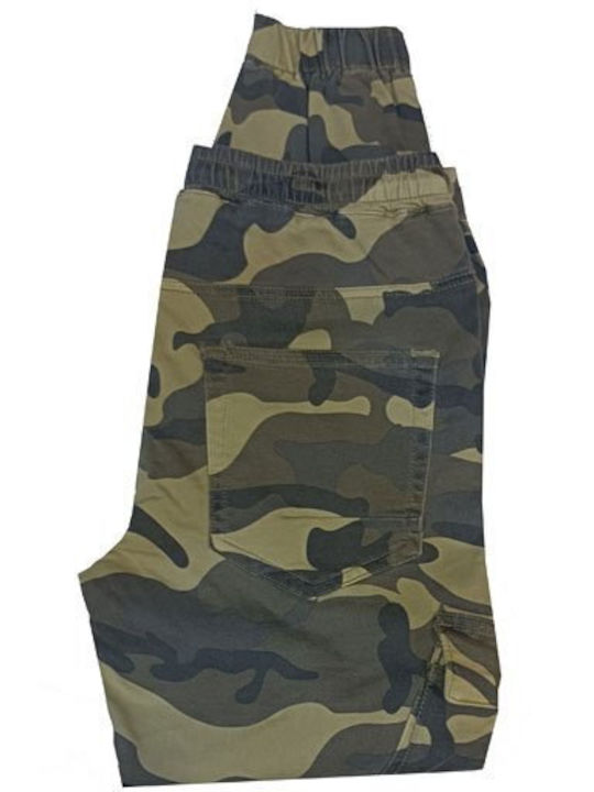 Luciano Faketti Cotton camouflage cargo pants khaki