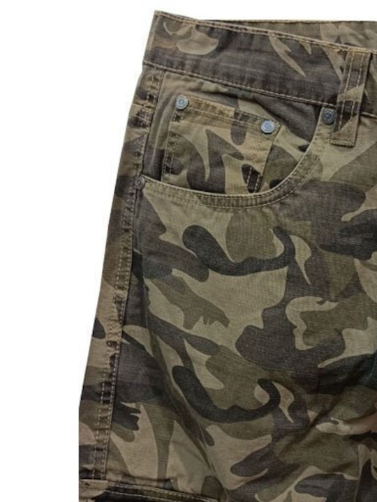 Luciano Faketti Hose Militär-Camouflage Cargohose khaki