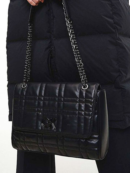 Re-Lock Quilt Damen Schultertasche Schwarz