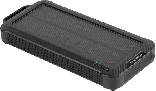 Kruger & Matz KM0910 Solar Power Bank 10000mAh mit USB-A Anschluss und USB-C Anschluss Schwarz