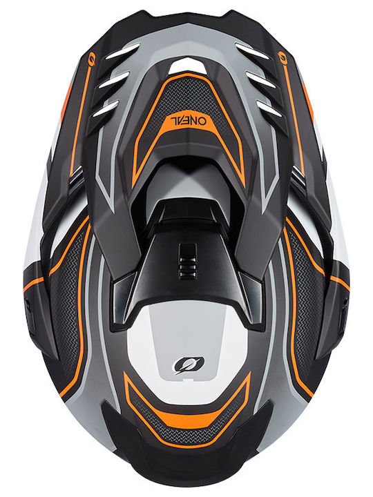 O'Neal DSRS Square V.23 Black/Grey/Orange Motorcycle Helmet Full Face ECE 22.06 with Sunvisor