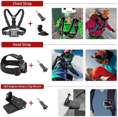 Set de Accesorii 12τμχ pentru Camere de Acțiune GoPro Hero 3 / Hero 3+ / Hero 4 / Hero 5 / Hero 6 / Hero 7 / Hero 8 / Hero 9