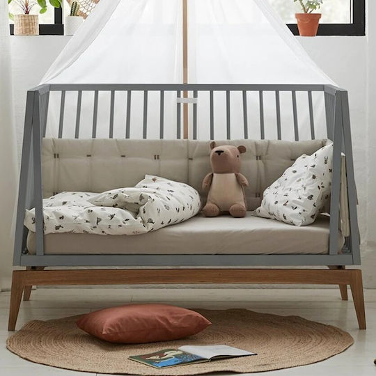 Leander Πολυμορφική Κούνια Luna Grey / Oak με Στρώμα