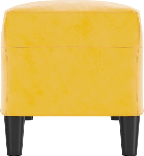 Hocker Bankhocker Gepolstert mit Samt Gelb 100x35x41cm