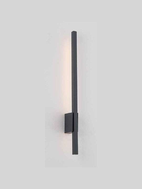 Zambelis Lights Wall-Mounted Outdoor Ceiling Light LED IP65 12W with Warm White Light 9.5x4.5x80εκ.