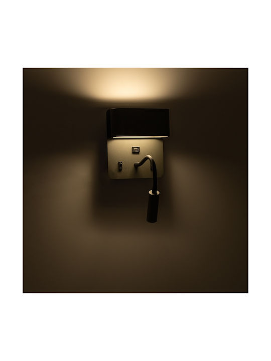 GloboStar Ibis Modern Lamp Wall with Integrated LED and Natural White Light Gray 10x18cm