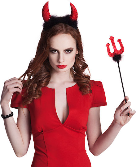 Horns & Trident Devil Woman 40cm Carnival Trident for Halloween