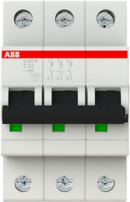 Abb Αυτόματη Ασφάλεια 63A Τριπολική 6Ka C S203Μ-C63 24977