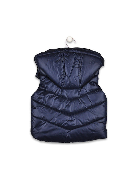 Losan Kids Quilted Jacket Sleeveless short Hooded Navy Blue -1419