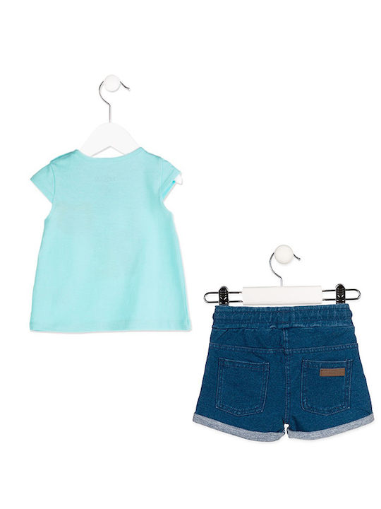 Losan Kids Set with Shorts Summer 2pcs Turquoise