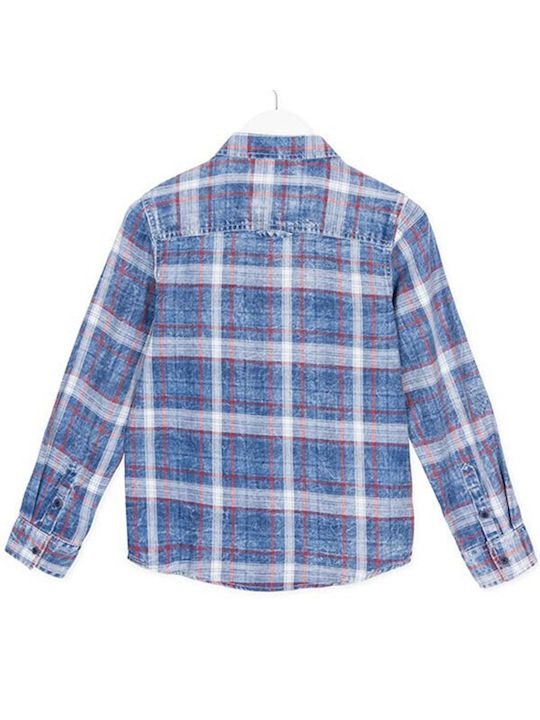 Losan Kids Checked Shirt Light Blue