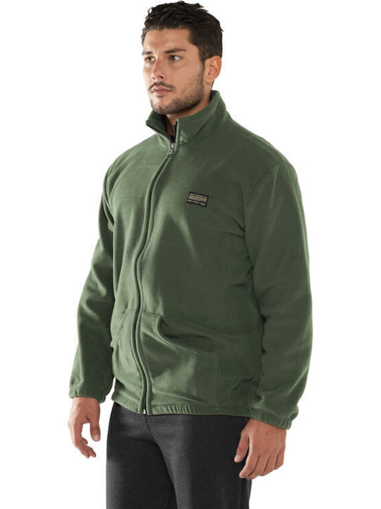 Men's Fleece Cardigan Khaki