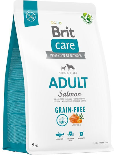 Brit Care Skin & Coat Adult 3kg Dry Food Grain-Free for Adult Dogs with Potatoes and Salmon