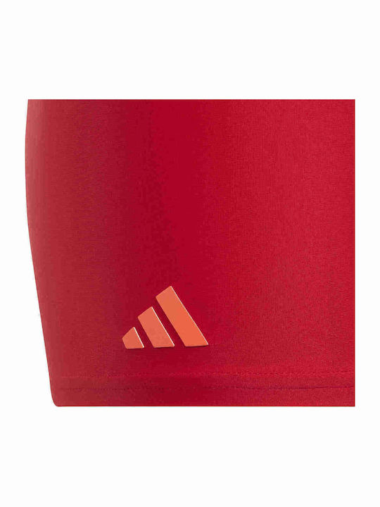 adidas 3 Bar Logo Kids Swimwear Swim Shorts Red