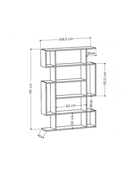 Етажерка Mito Beech / Anthracite 108x25x161см.