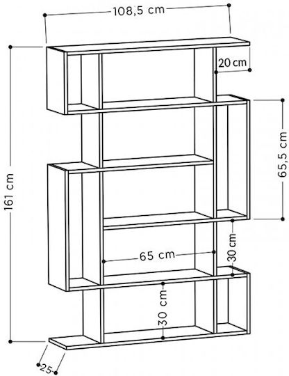 Bibliotecă Mito De Fag / Antracit 108x25x161cm