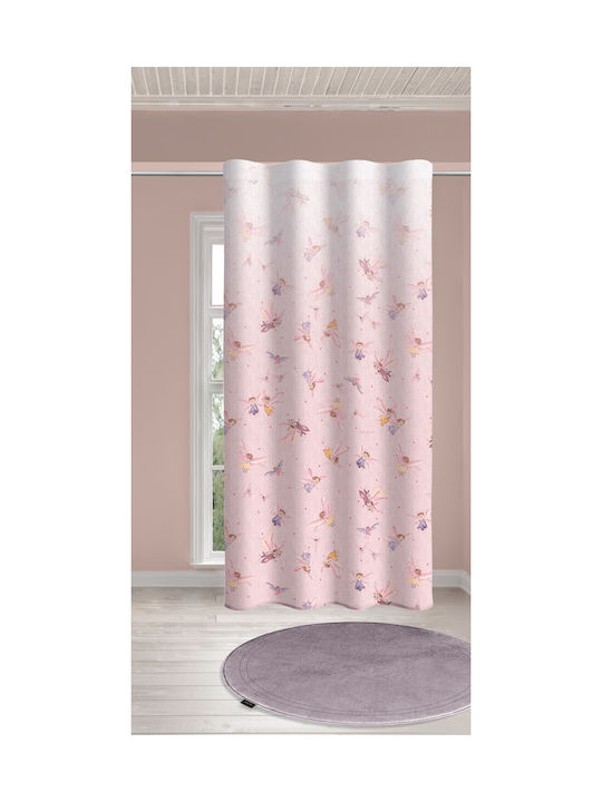 Guy Laroche Παιδική Κουρτίνα Fairy με Τρέσα Ροζ 145x270εκ.