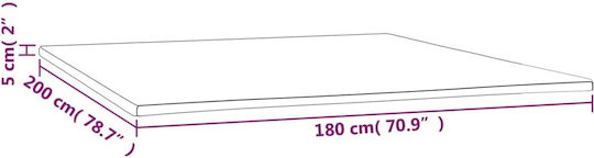 vidaXL Mattress Topper King Size Foam with Removable Cover 180x200x5cm