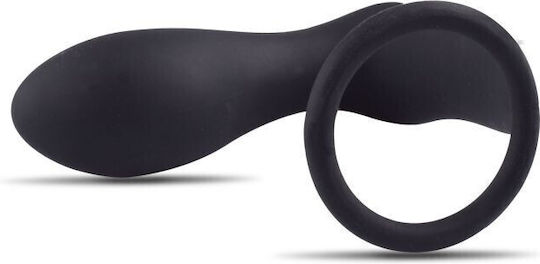Toyz4lovers Dark Side P Ring Vibrating Anal Plug With Ring Δονούμενο Δαχτυλίδι Πέους με Πρωκτική Σφήνα Black