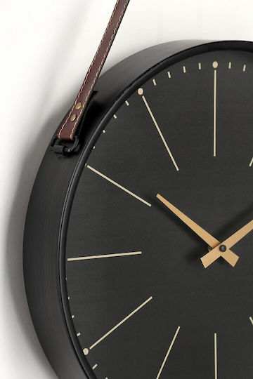 Bizzotto Timely Wall Clock Wooden Black 40x66cm