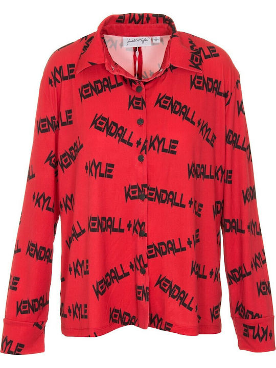 Goth Women's Long Sleeve Shirt Red