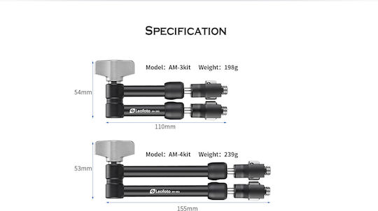 Leofoto AM-4 Kit Camera Magic Arm Μagic Arm