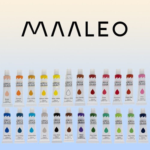 Maaleo Acrylic Paint Set Acrylic Paint Set in Multicolour color 12ml 24pcs