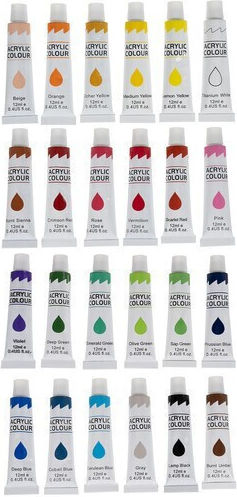 Maaleo Acrylic Paint Set Acrylic Paint Set in Multicolour color 12ml 24pcs