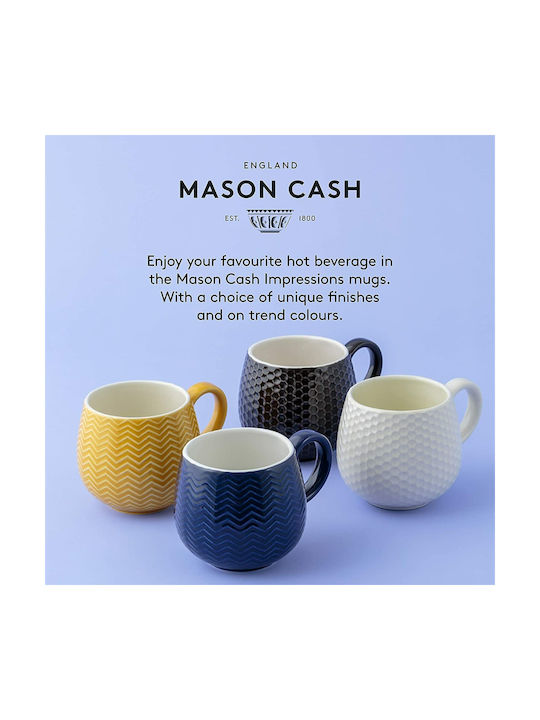 Mason Cash Embossed Chevron Mug Ceramic Yellow 350ml