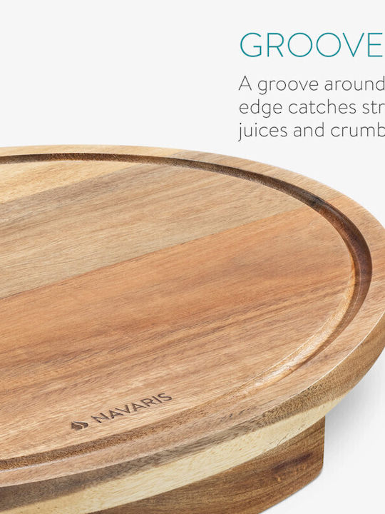 Navaris Wooden Pizza Serving Platter 42x32x3cm