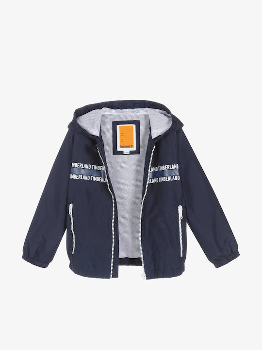 Kinder Freizeitjacke Kurz Winddicht mit Kapuze Marineblau