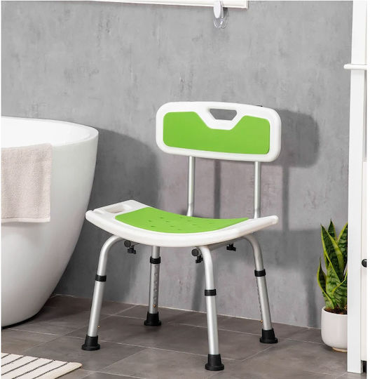 HomCom Sitz im Bad mit Rückenlehne Green / White 713-118V00GN