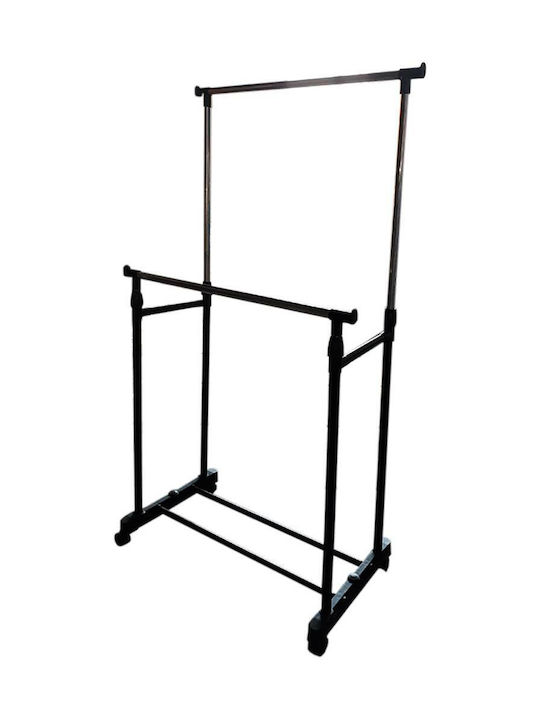 TnS Garment Rack Metallic Telescopic In Black Colour 78x42x160cm