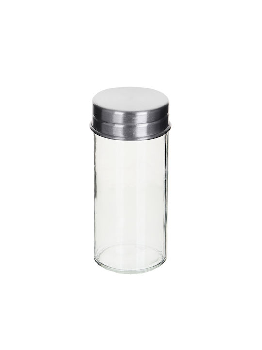 Spice Θήκες Μπαχαρικών Γυάλινες σε Βάση Ασημί 12τμχ