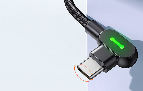 Mcdodo CA-8081 Ъгъл (90°) Плетен USB 2.0 Кабел USB-C Мъжки - USB-C 60W Захранване (PD) Черен 2м CA-8081