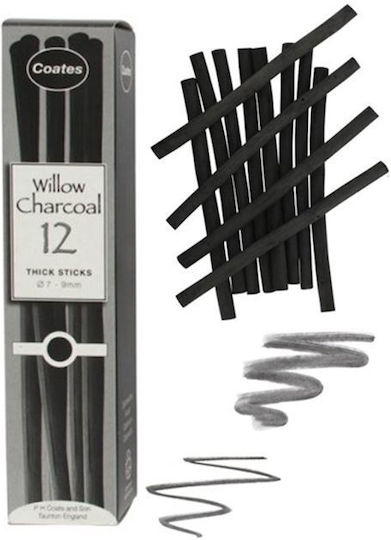 Coates English Willow Coal Painting 12pcs